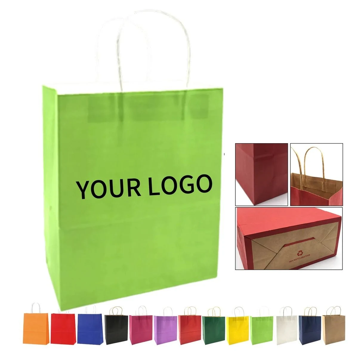 8.5 Inch Kraft Paper Bag with Silkscreen Logo Printing 1