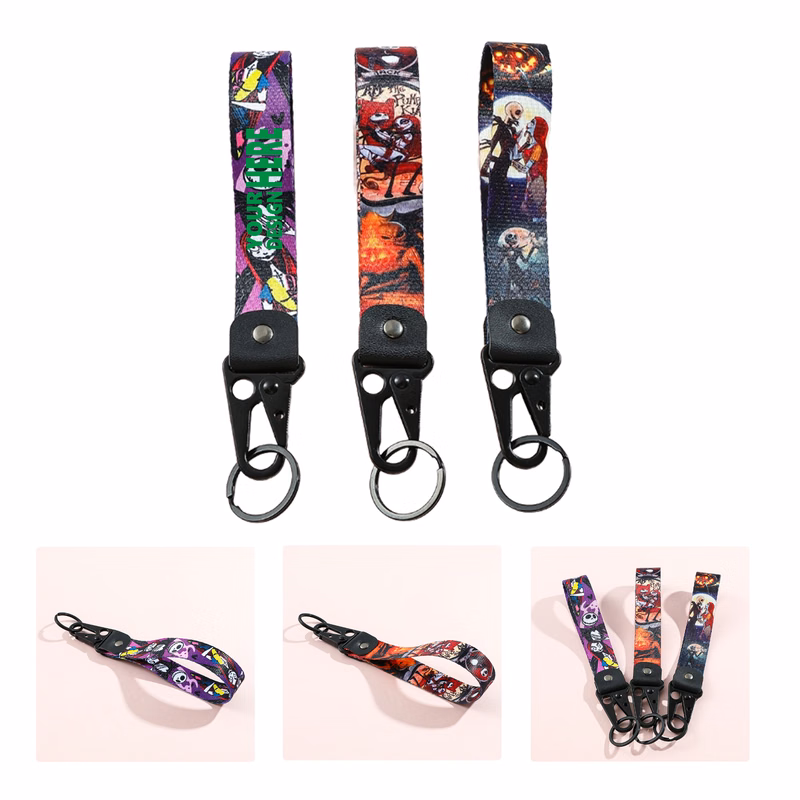 MOQ50 Halloween Pumpkin Skeleton Keychain Cartoon Pendant
