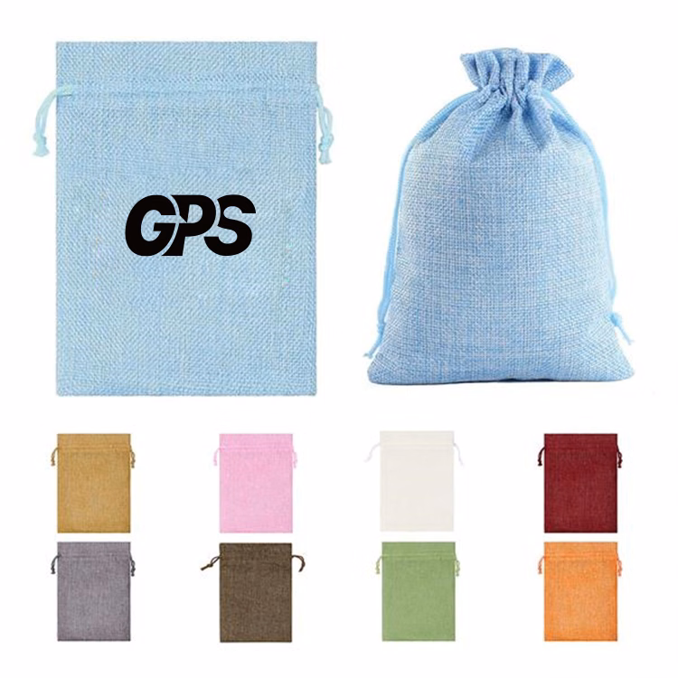 Custom Burlap Drawstring Pocket