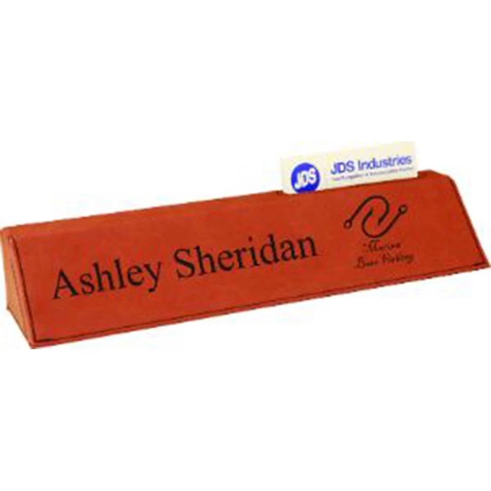 Leatherette Desk Wedge w/Business Card Holder 1
