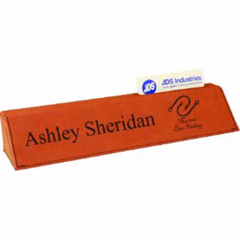 Leatherette Desk Wedge w/Business Card Holder