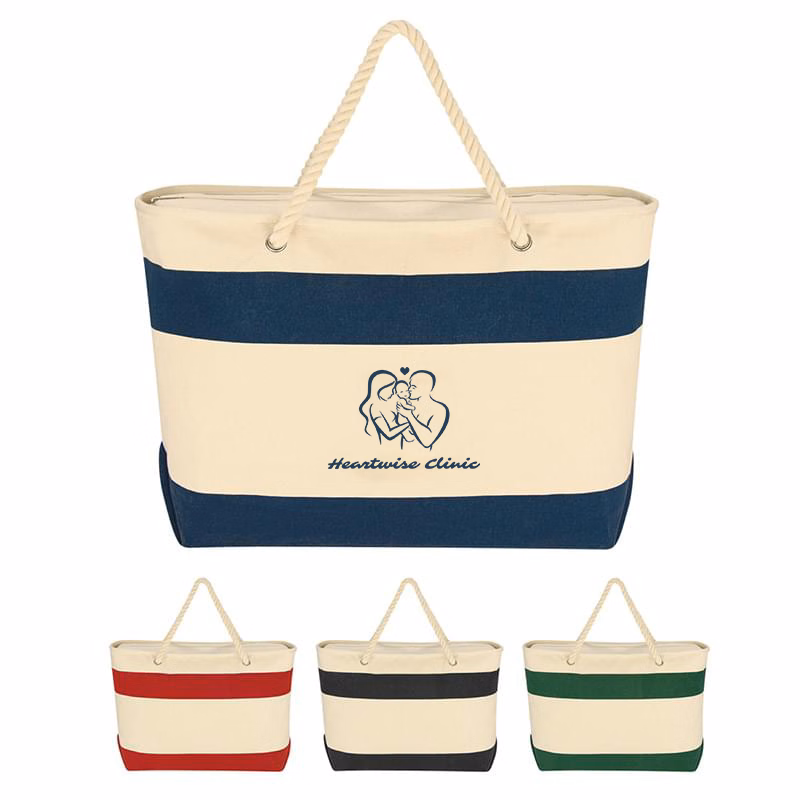 Large Cotton Tote Bag with Rope Handles