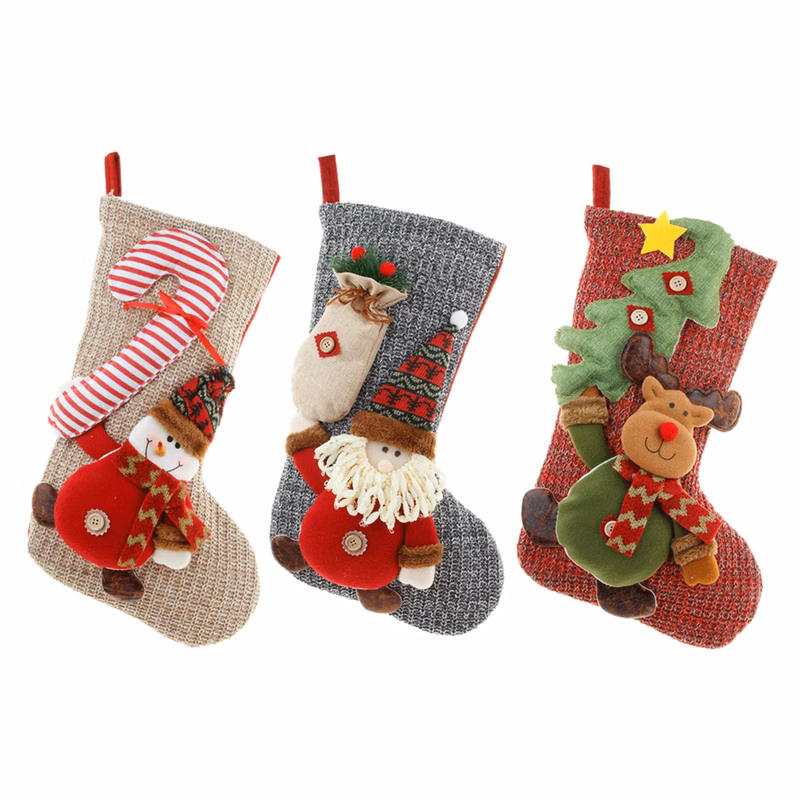 Large knitted wool Christmas socks