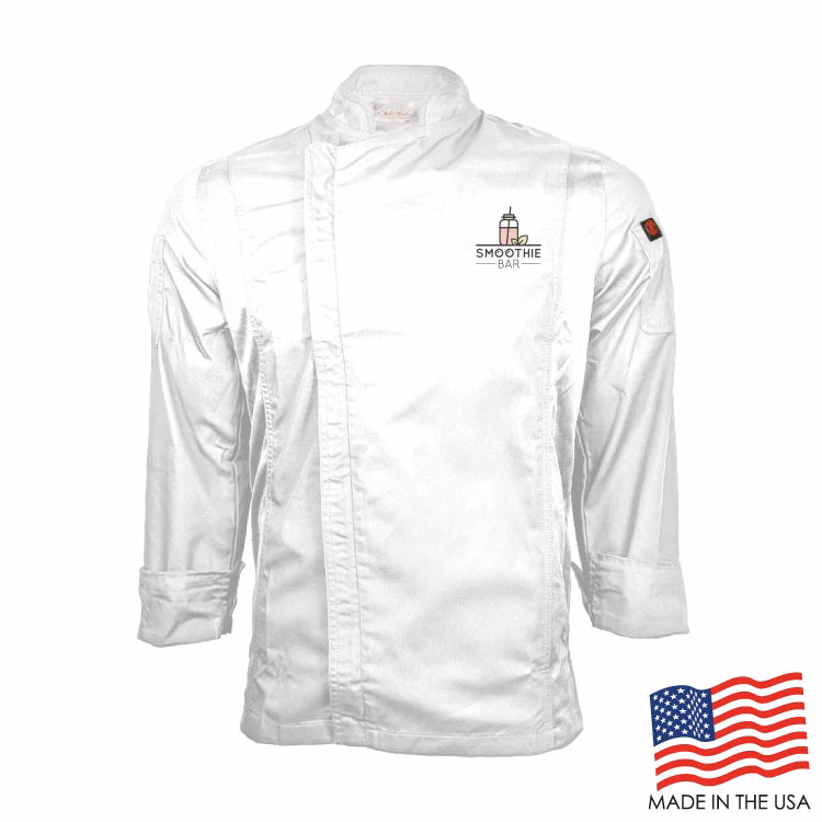 Men's Long Sleeve Modern Chef Coat (FULL COLOR LOGO)