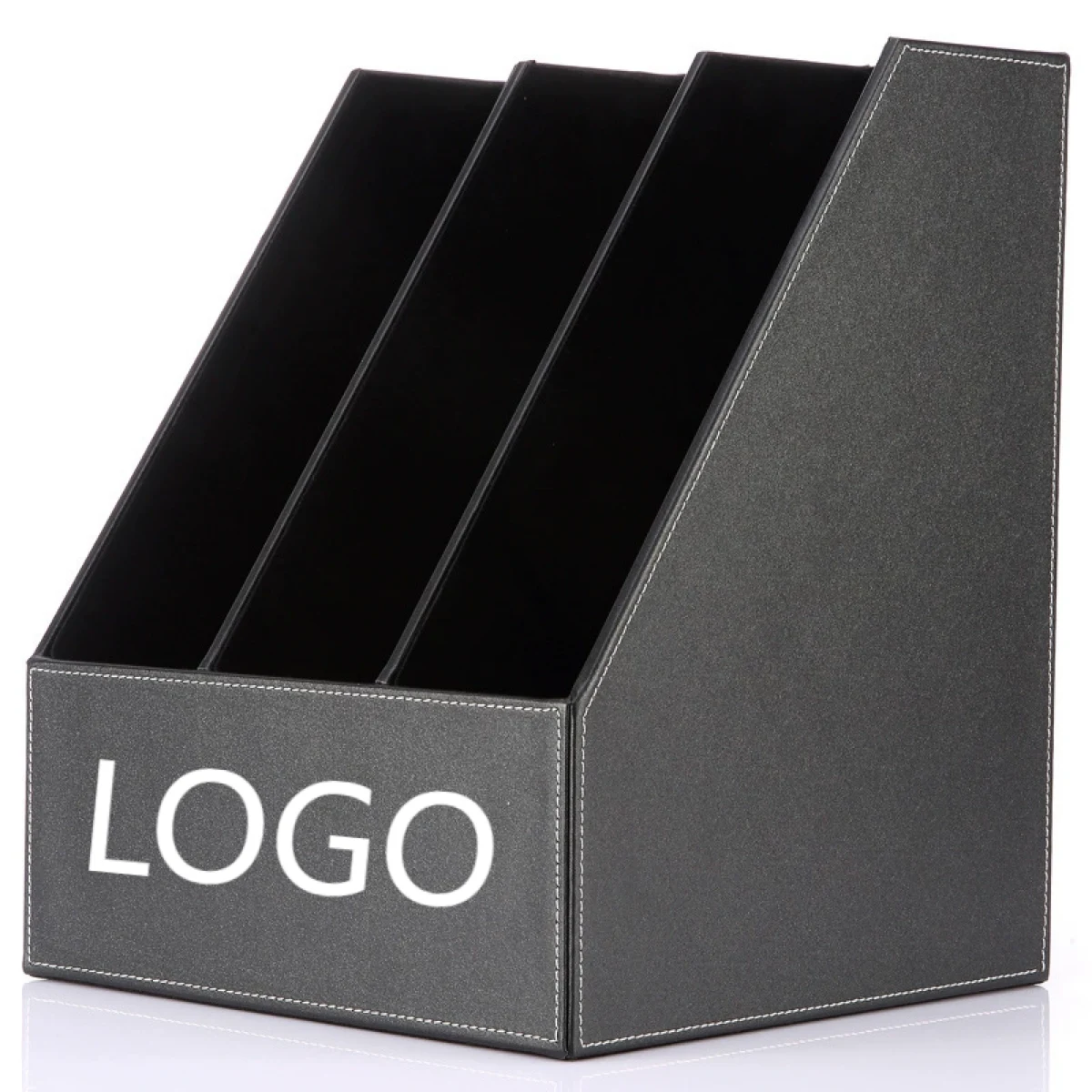 Custom Logo PU Desk File Organizer 1