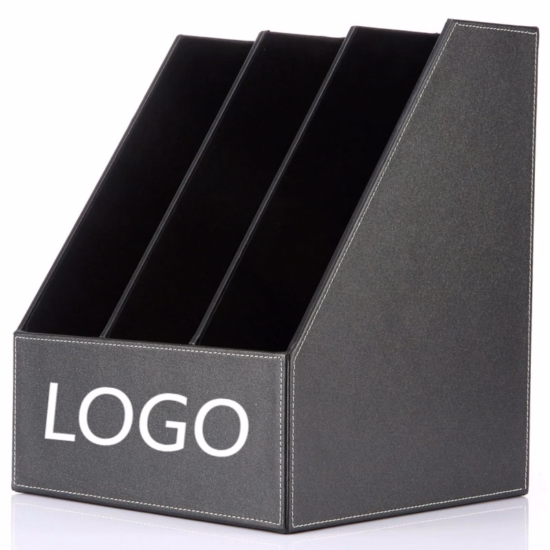 Custom Logo PU Desk File Organizer
