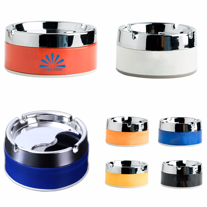 Rotating With Lid Stainless Steel Ashtray