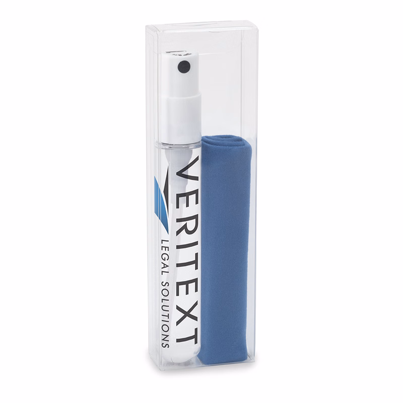 Lens Cleaner Travel Kit, 4" x 7" Microfiber Cloth and 0.5 fl oz Lens Cleaner Spray