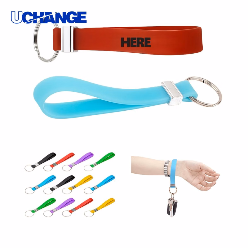 Silicone Debossed Wristband Keychain