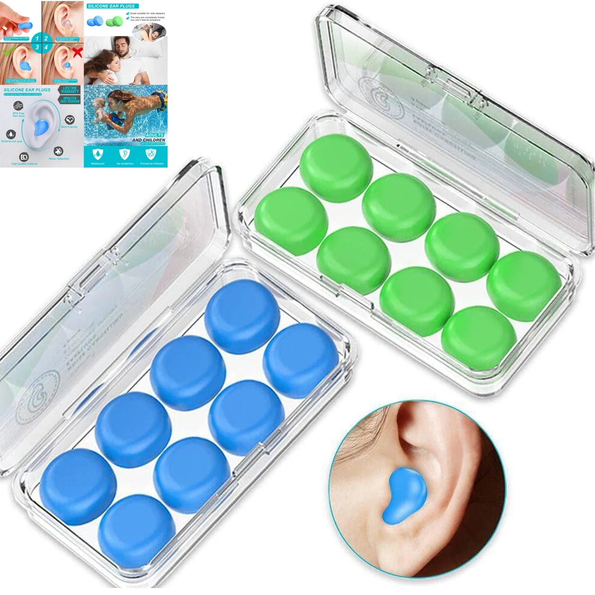 Ear Plugs for Sleeping Swimming 1