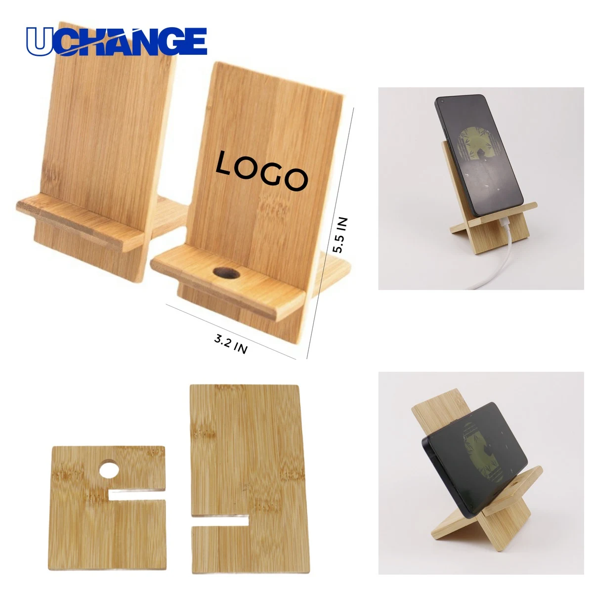 Bamboo Portable Cell Phone Holder Stand 1