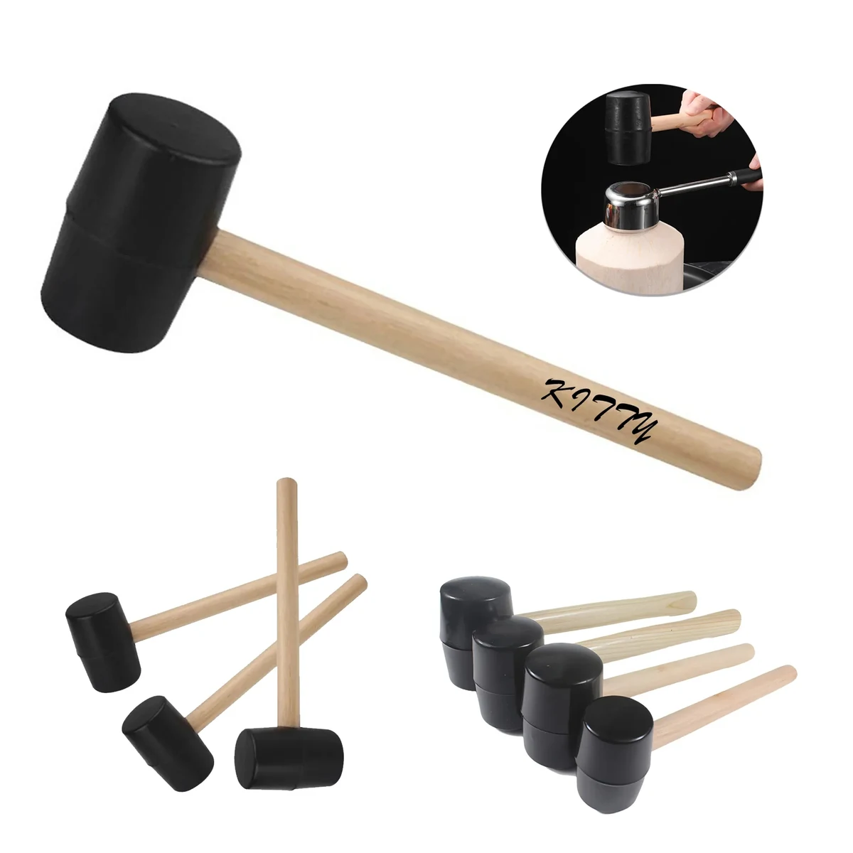 Rubber Mallet With Wooden Handle 1
