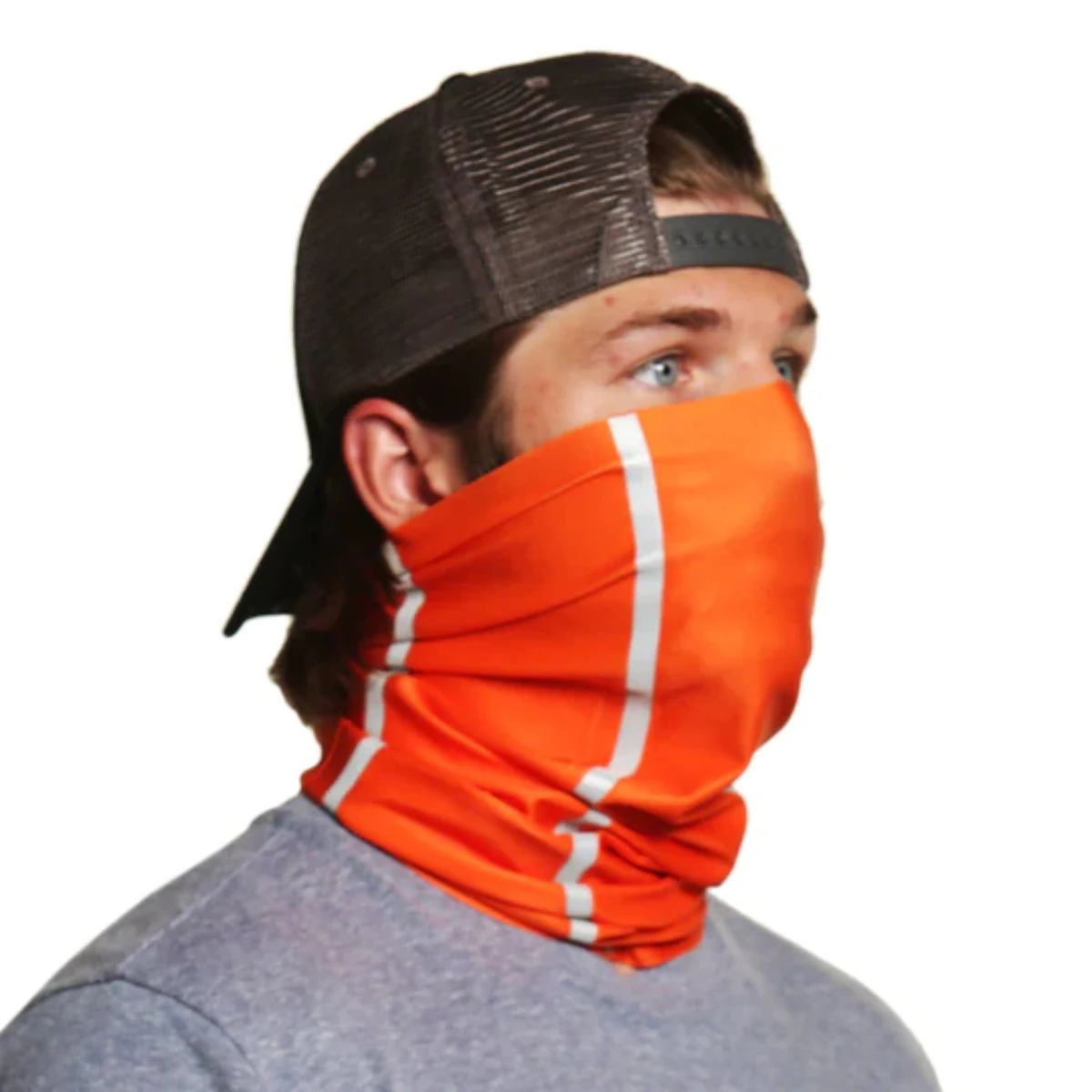 Double Reflective Tape Safety Workwear Neck & Face Gaiter 1