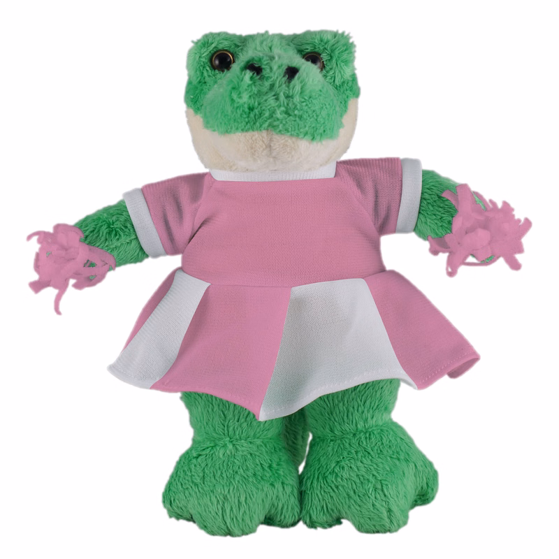 Soft Plush Stuffed Alligator with Cheerleader Outfit