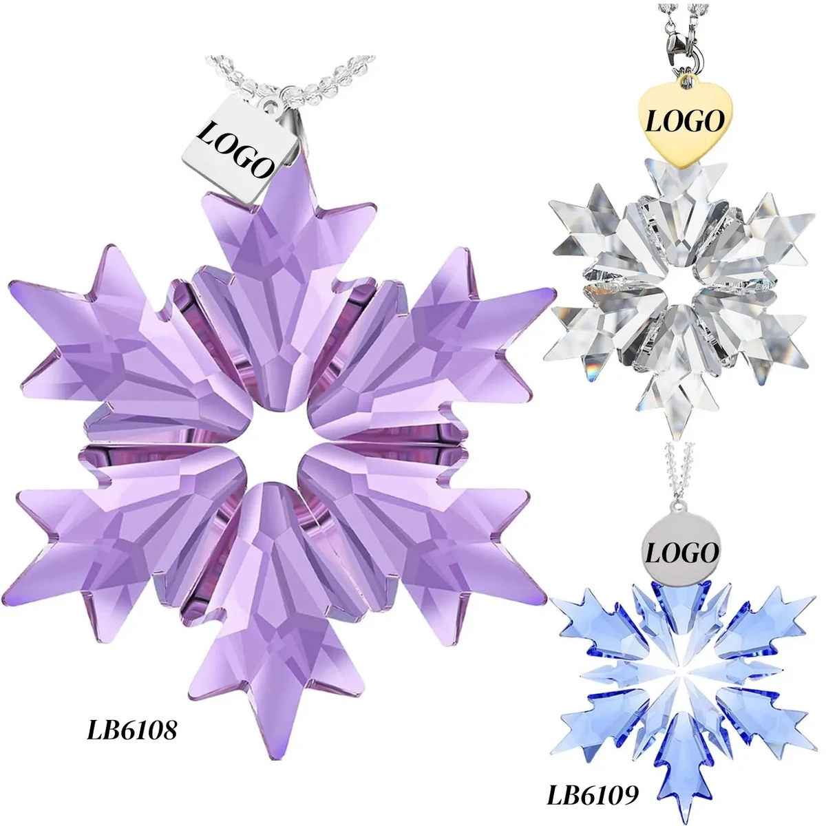 Cut Crystal Snowflake Hanging Suncatcher Xmas Ornaments 1