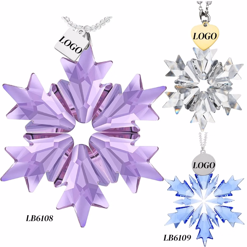 Cut Crystal Snowflake Hanging Suncatcher Xmas Ornaments