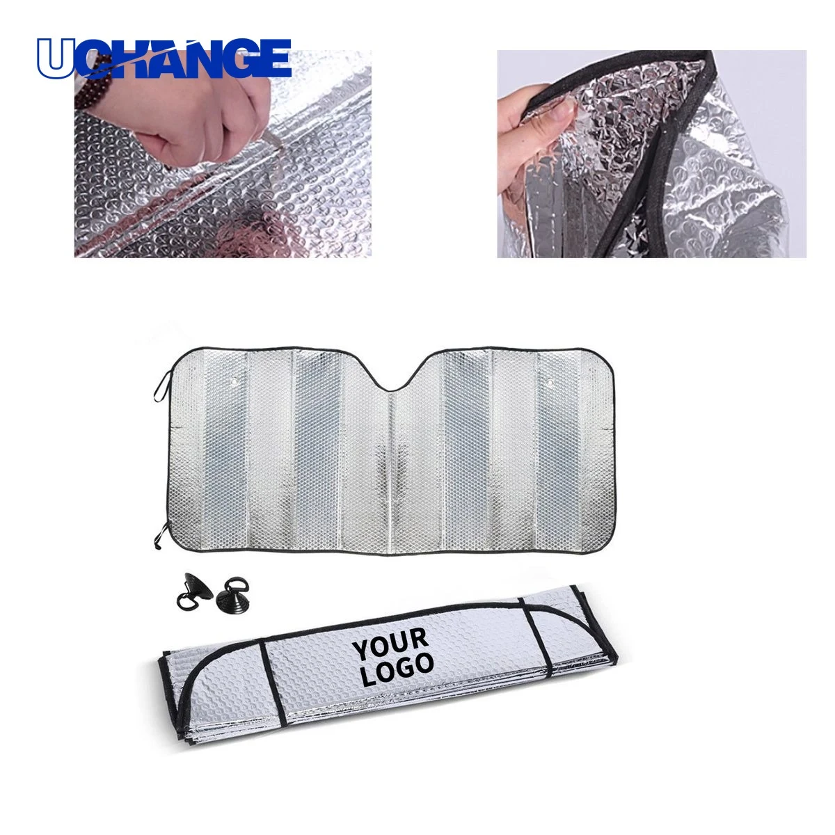 Reflective Car Windshield Sunshade 57.1" x 27.4" for Vehicle Use 1