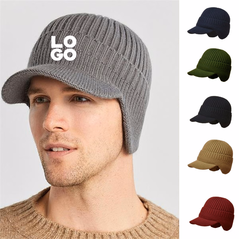 Men's Knitted Hat With Earflap