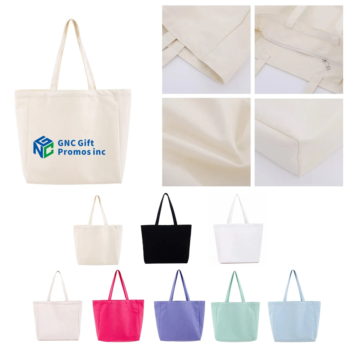 Reusable Heavy Duty Cotton Canvas Tote Bag, custom tote bag with logo imprint 1