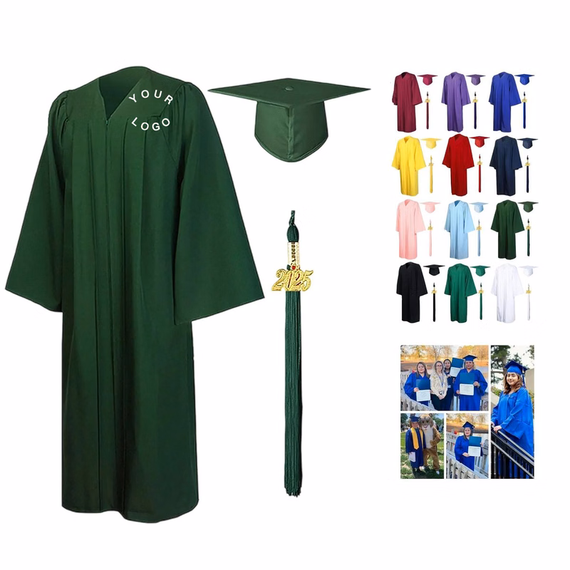 Classic Polyester Graduation Gown Set for Ceremonies