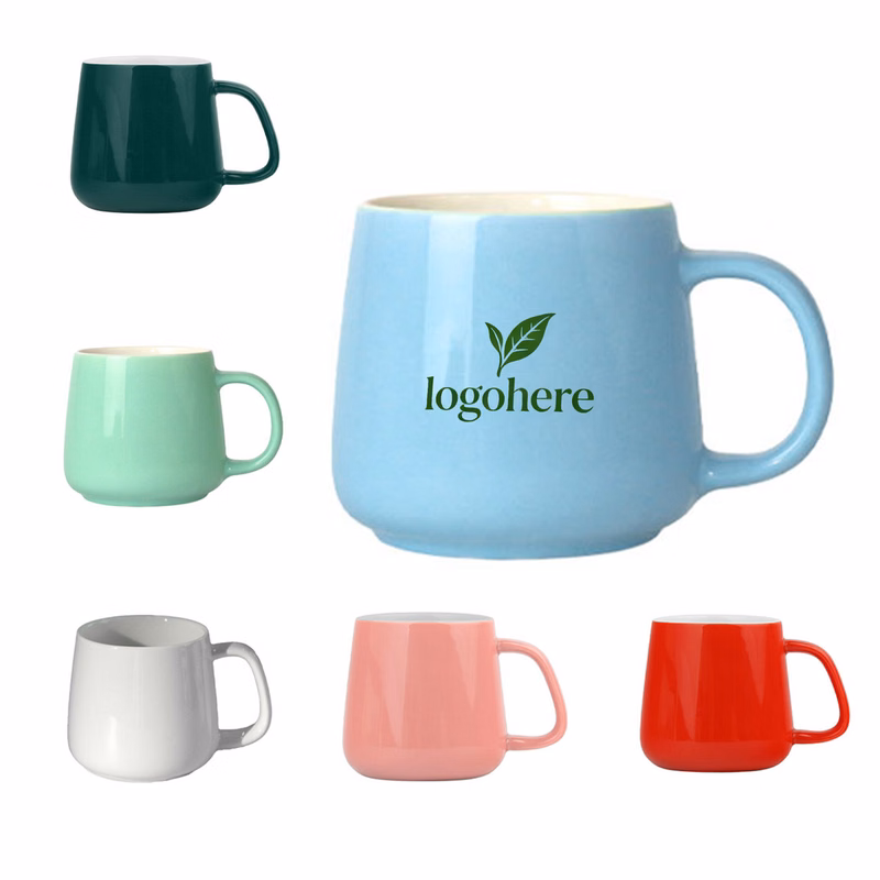 12Oz Black Ceramic Belly-shaped Tea Mug