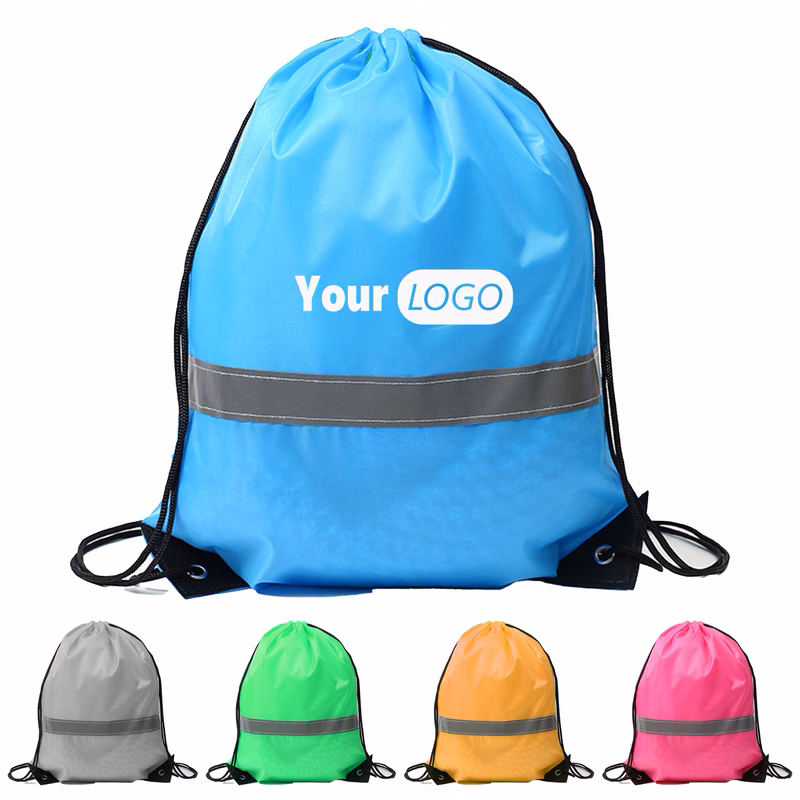 Polyester Durable Reflective Drawstring Bag For Safety And Style