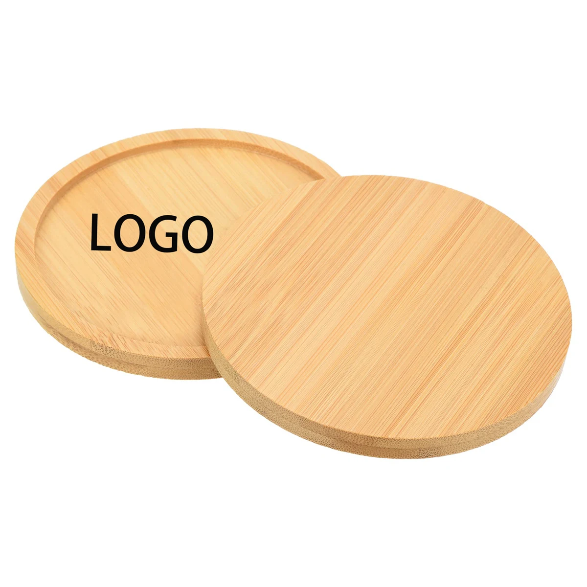 3.7" Bamboo Coasters 1