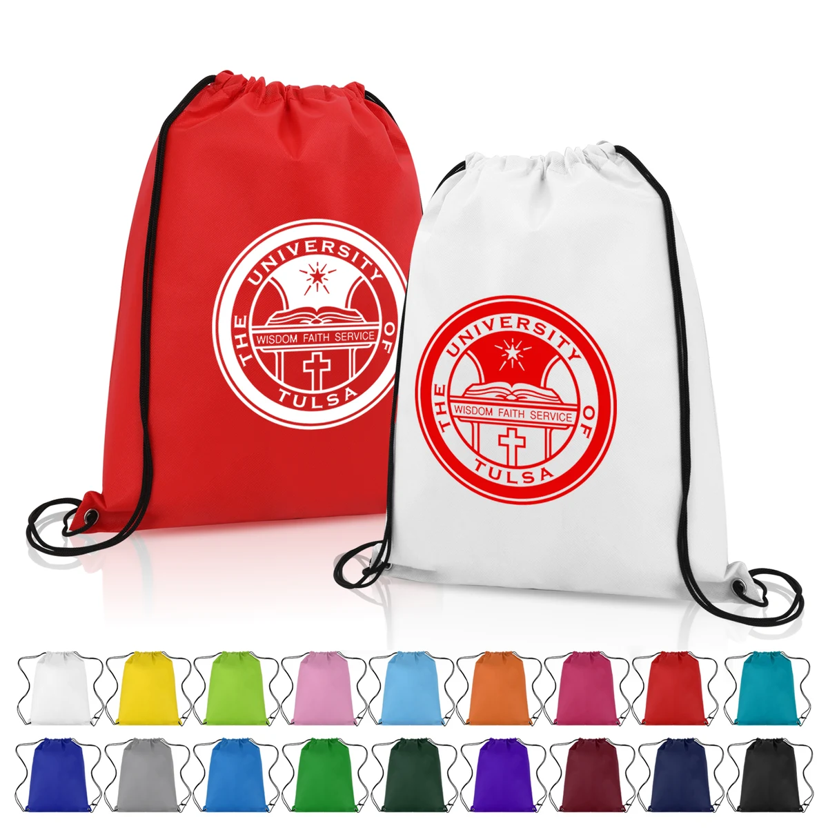 Nonwoven Custom Drawstring Backpack (Ocean) 1