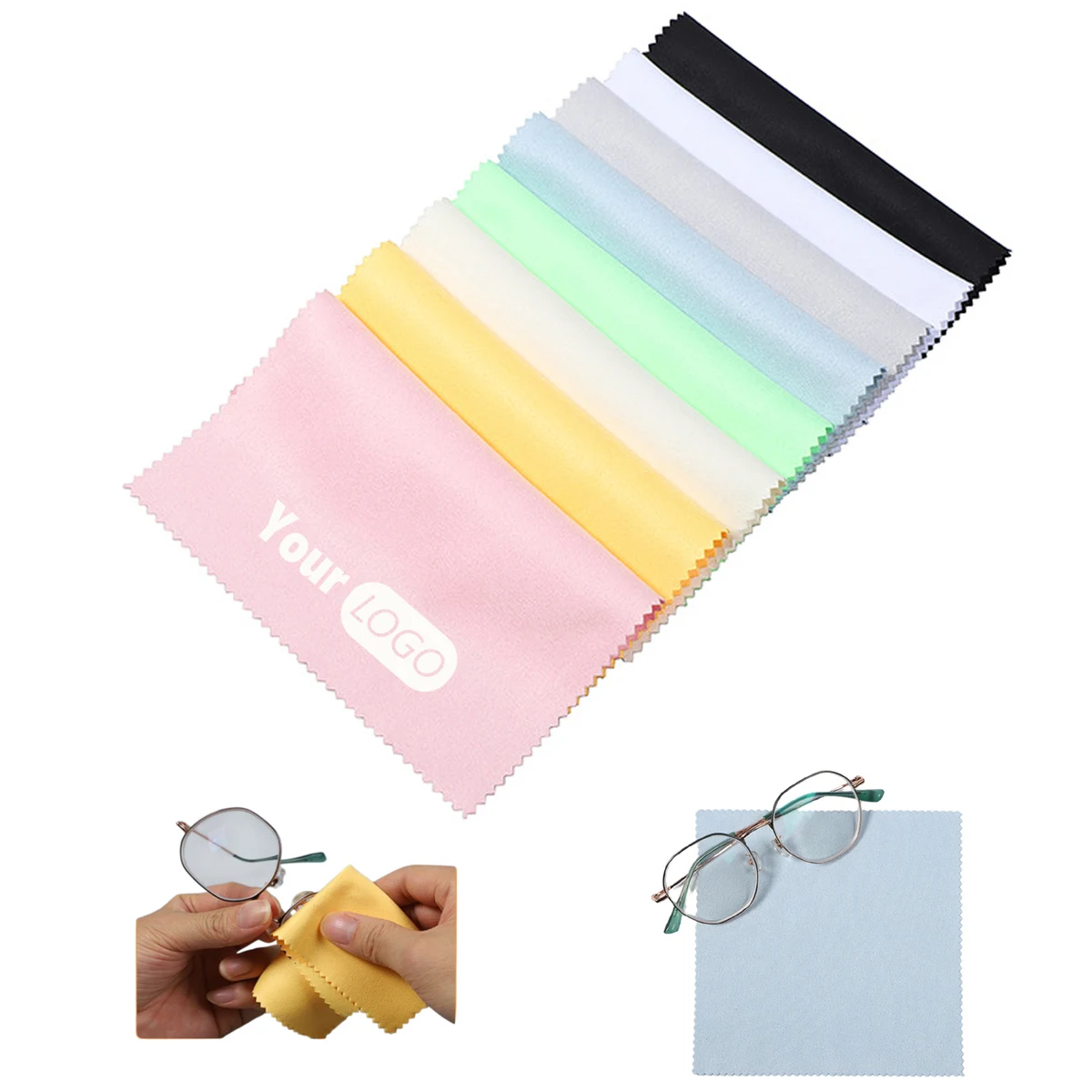 6.9" x 5.7" Multicolor Microfiber Glasses Cloth 1