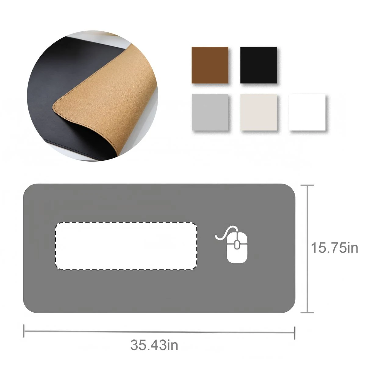 Large Leather Desktop Mouse Pad 1