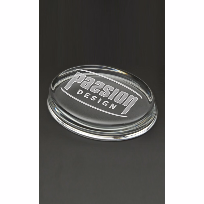 Oval Paperweight - Deep Etched