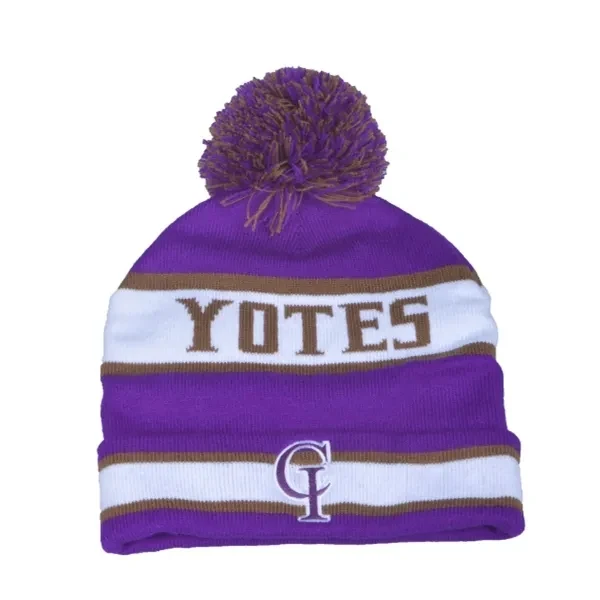 Custom Knitted Beanie With Poms 1