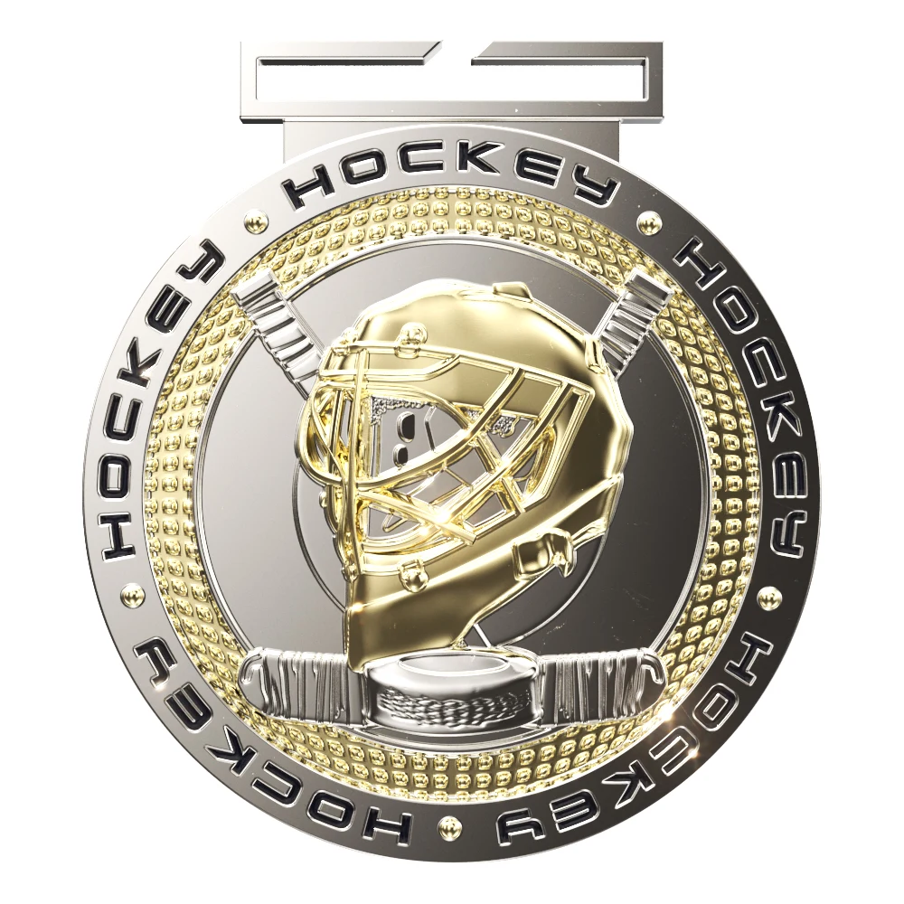 Hockey Dual Plated Medallion (3") 1