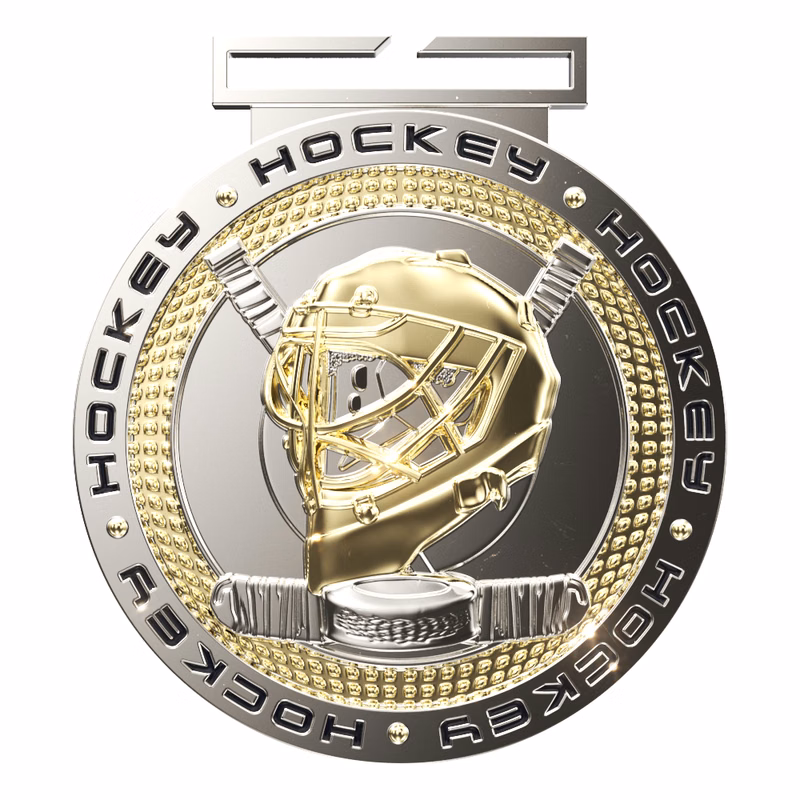 Hockey Dual Plated Medallion (3")