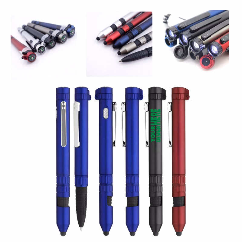 MOQ50 Custom Outdoor Multifunction Tool Pen with Compass