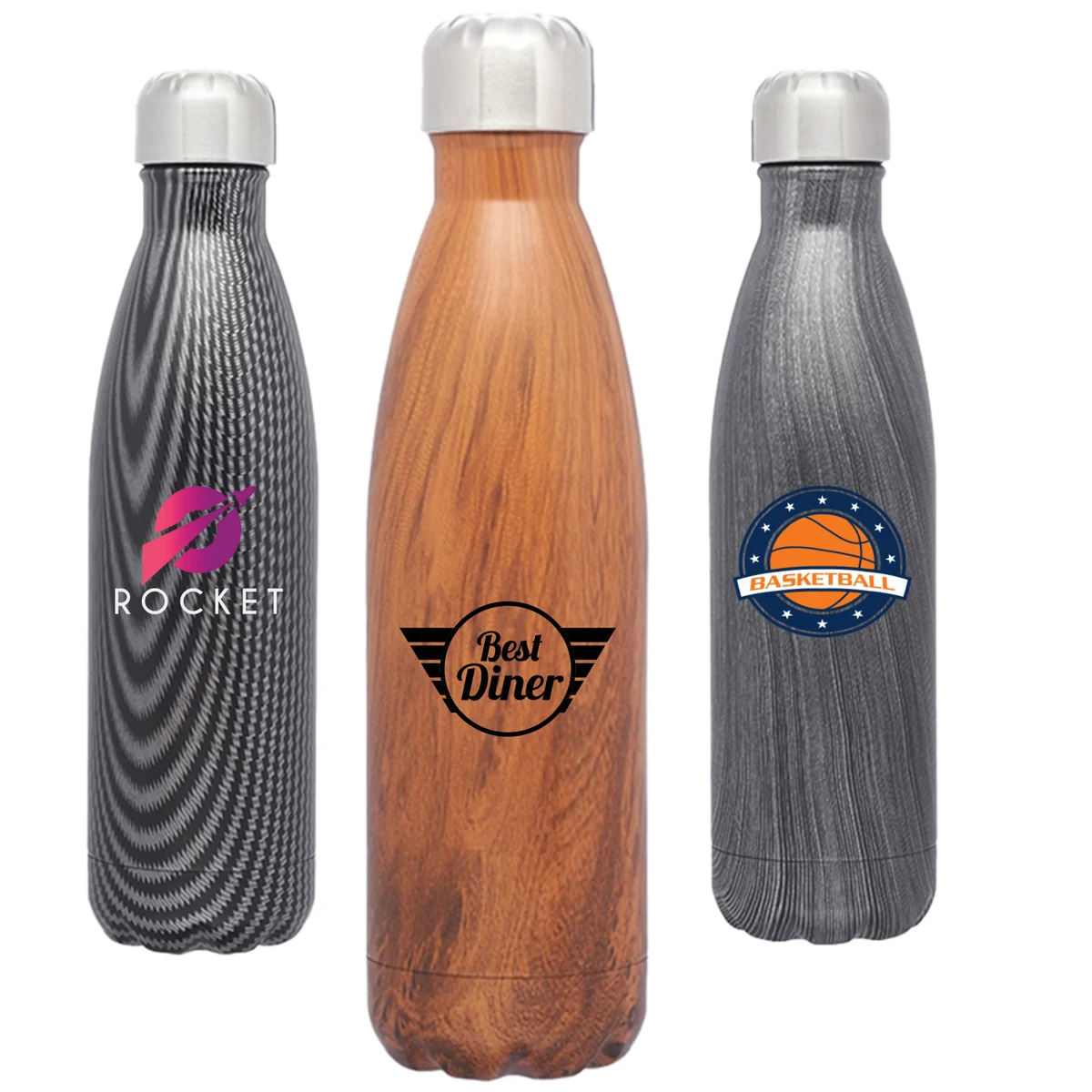 17 oz. BPA free Cola Shaped Wooden Sports Water Bottle, custom water bottle with logo imprint 1