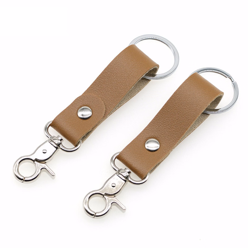 PU Leather Keychain with Swivel Hook
