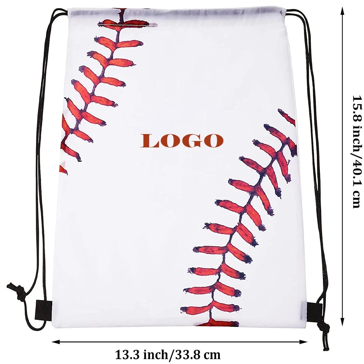 Drawstring Bag Baseball Design Large Capacity 1