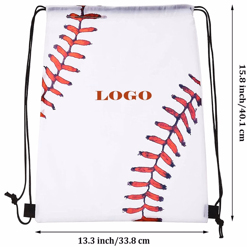 Drawstring Bag Baseball Design Large Capacity