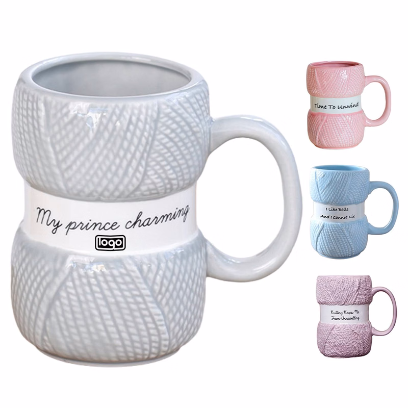 12oz Knitting Yarn Ball Ceramic Mug