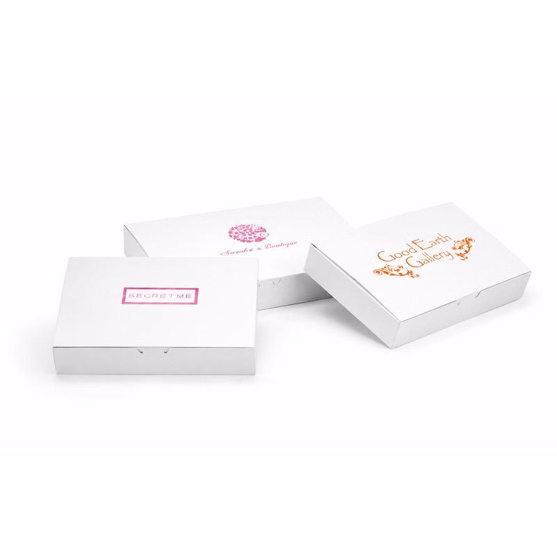 White Gloss One Piece Auto Flip-Top Apparel Box