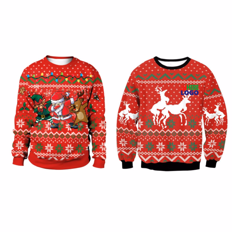 MOQ10 Customizable Christmas Sweatshirt for Holiday Cheer