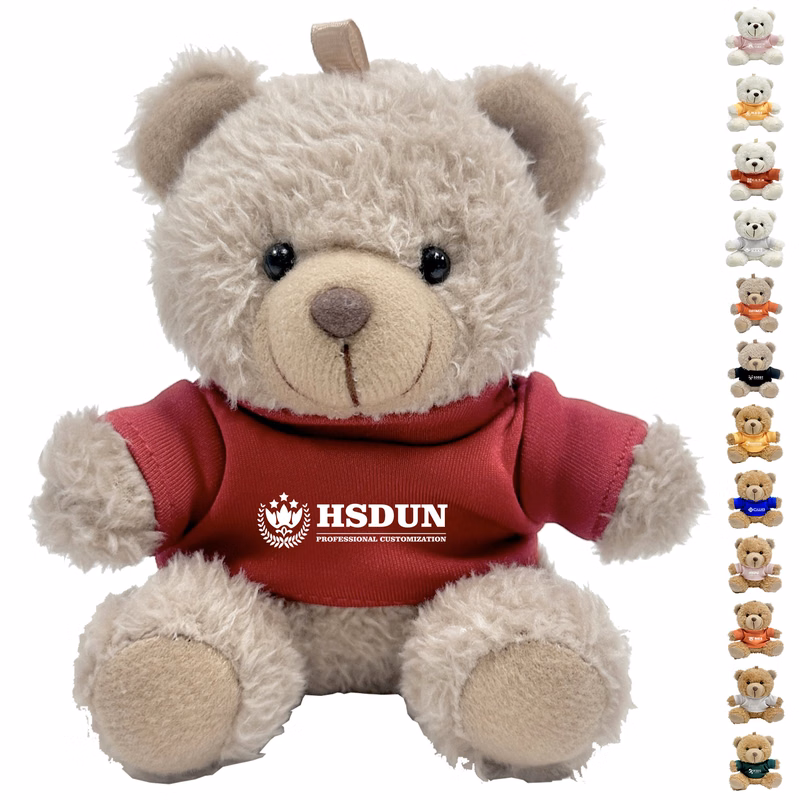 Fluffy Teddy Bear Plush Doll with Keychain Charm
