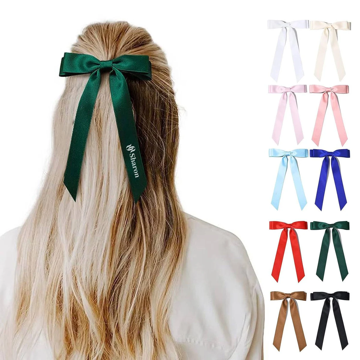 Polyester Bow Barrettes Hair Ribbons 1