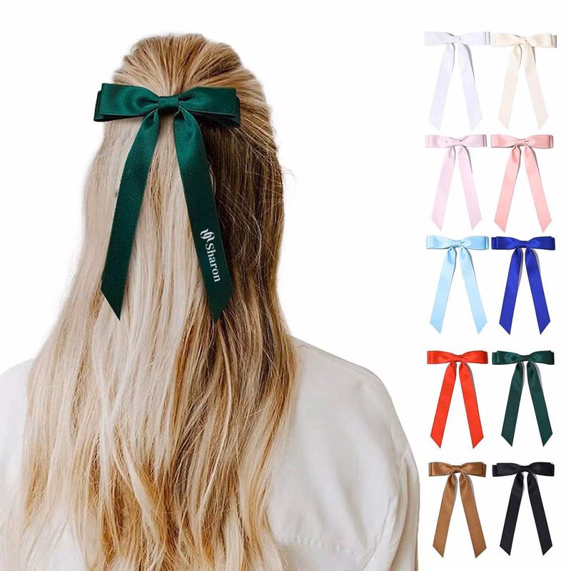 Polyester Bow Barrettes Hair Ribbons