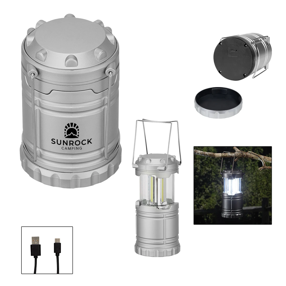 Rechargeable COB Pop-Up Lantern, custom flashlight with logo imprint 1