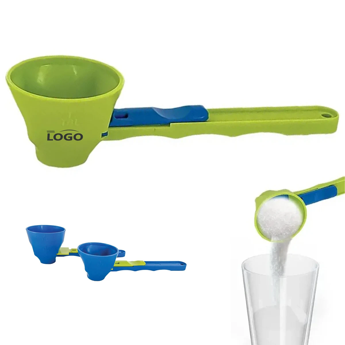 No-Spill Sliding Scoop with Funnel for Powdered Substances 1