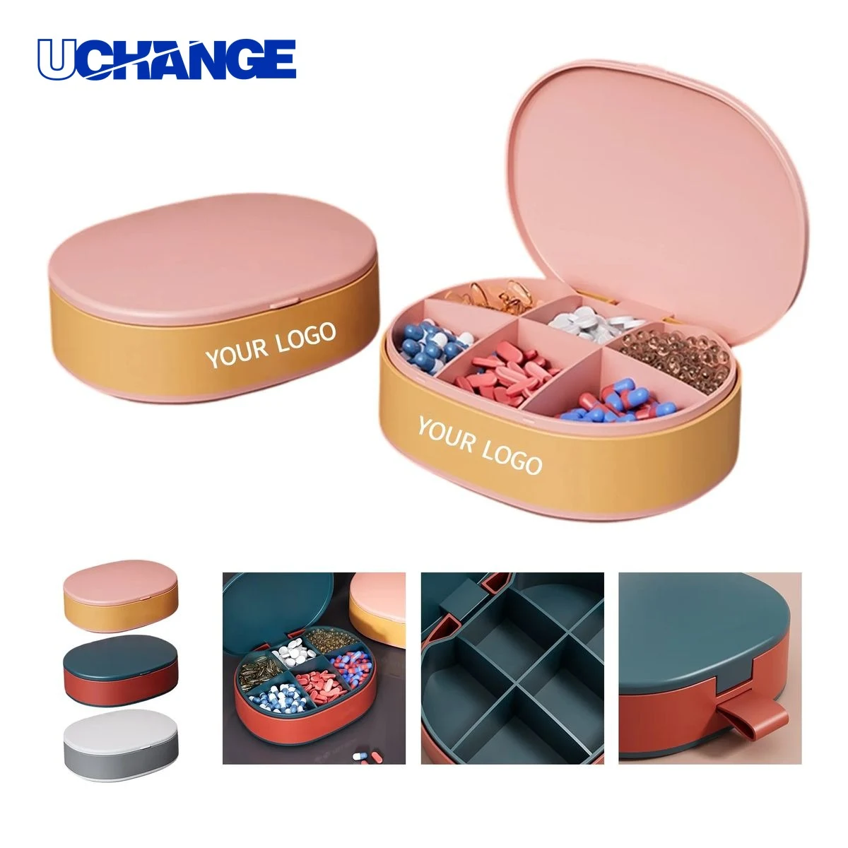 Pill Organizer Case Large Capacity with 6 Compartments 1