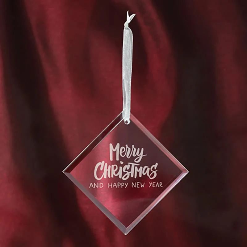 Diamond Shape Glass Ornament 1