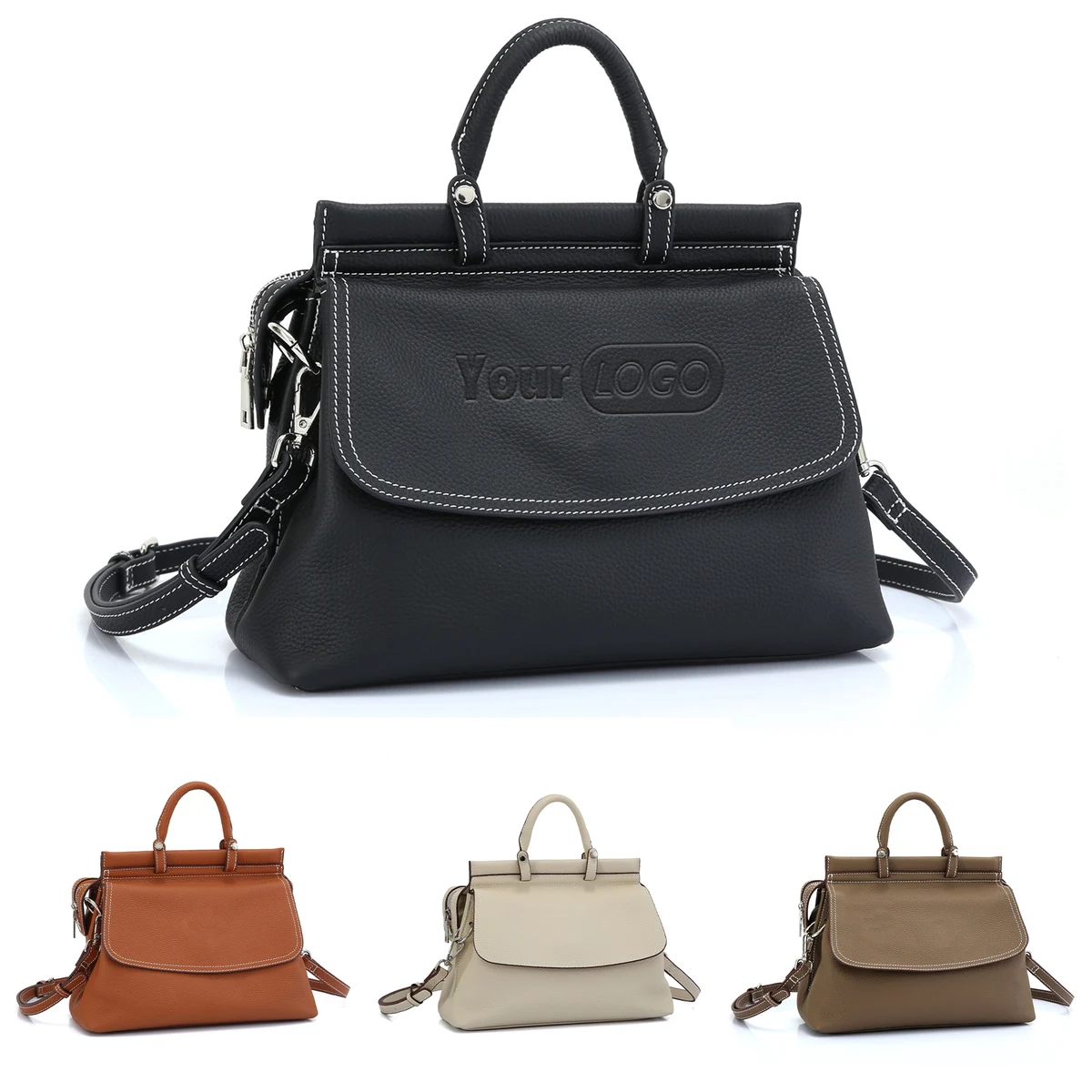 Leather Fashionable Large Crossbody Tote Bag for Women 1